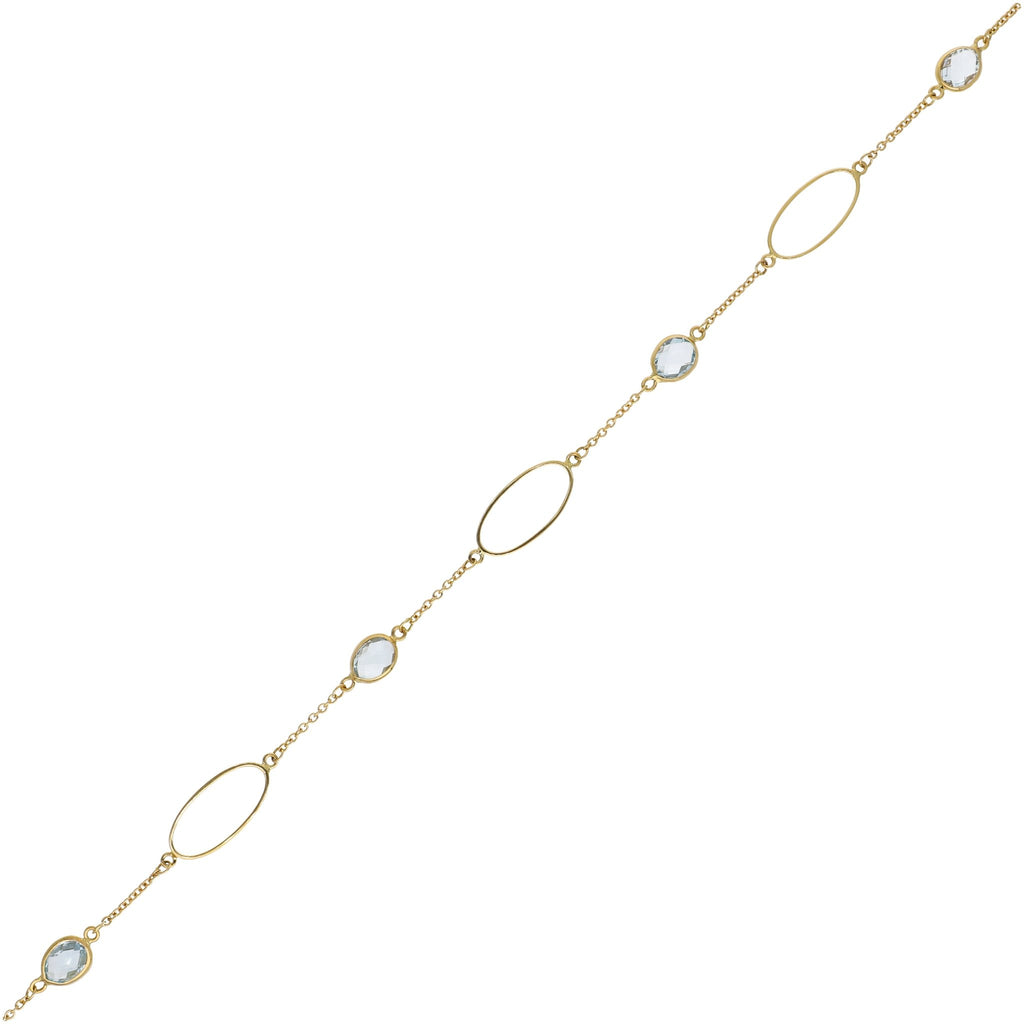 Collar Oro Amarillo y Topacio Azul CO12472 - Joyería Rometsch