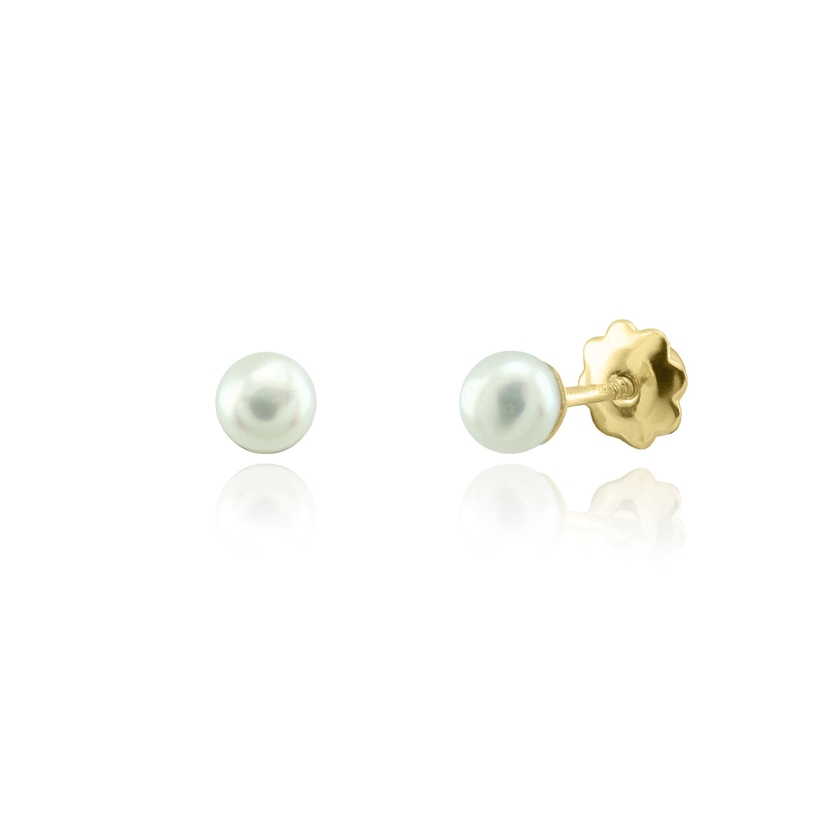 Aros Niña Oro Amarillo y Perla Cultivada AR-14745