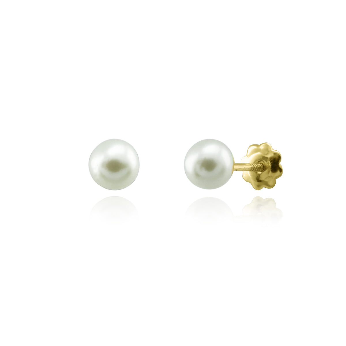 Aros Niña Oro Amarillo y Perla Cultivada AR-14746