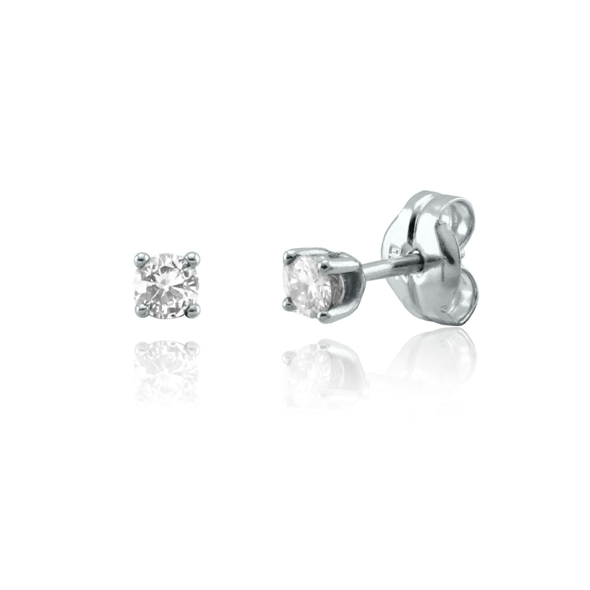 Aros Oro Blanco y Brillantes Punto de Luz AR13293
