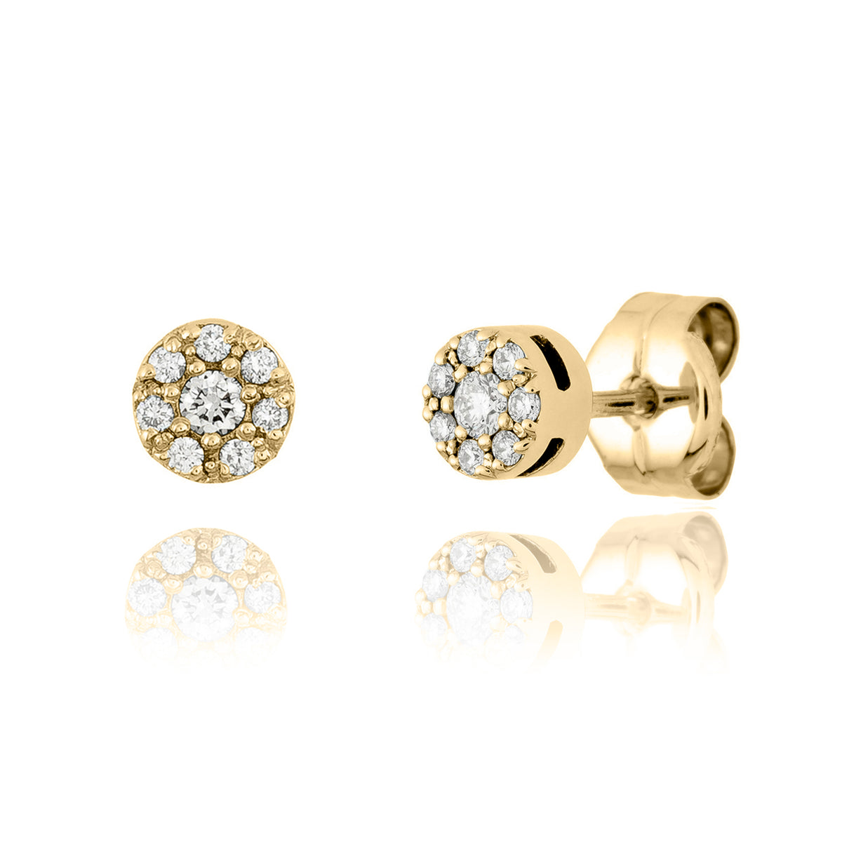 Aros Oro Amarillo y Brillantes AR-14689