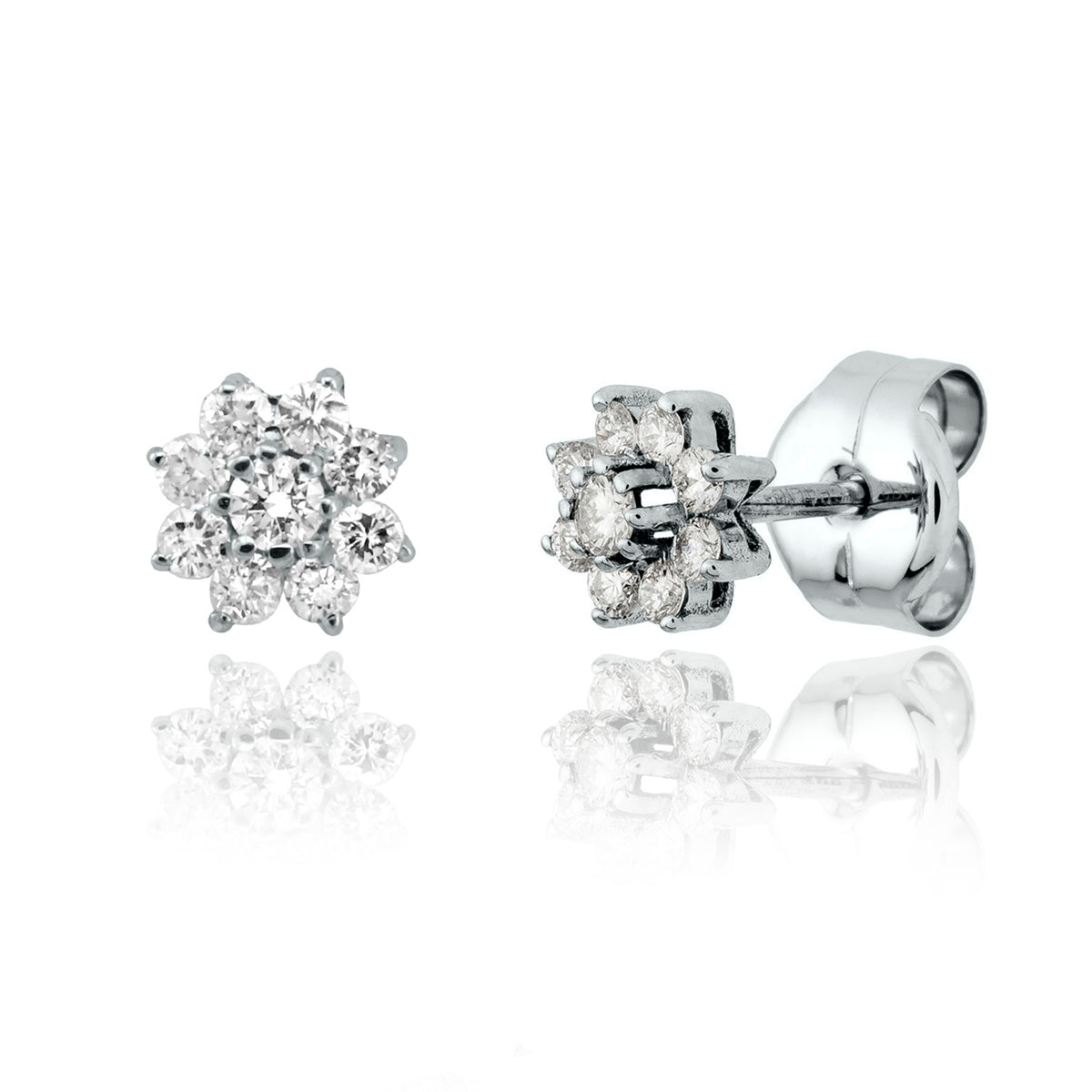 Aros Oro Blanco y Brillantes AR-14690