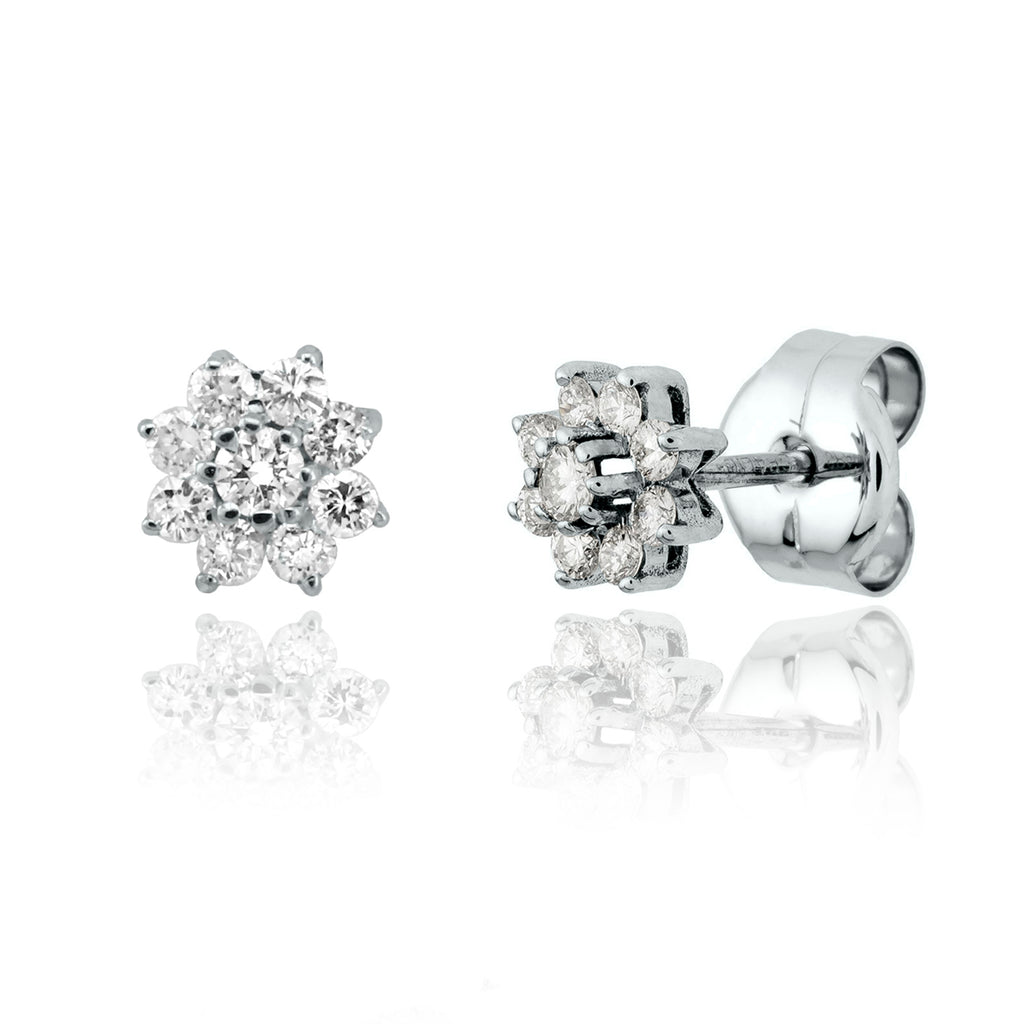 Aros Oro Blanco y Brillantes AR-14690