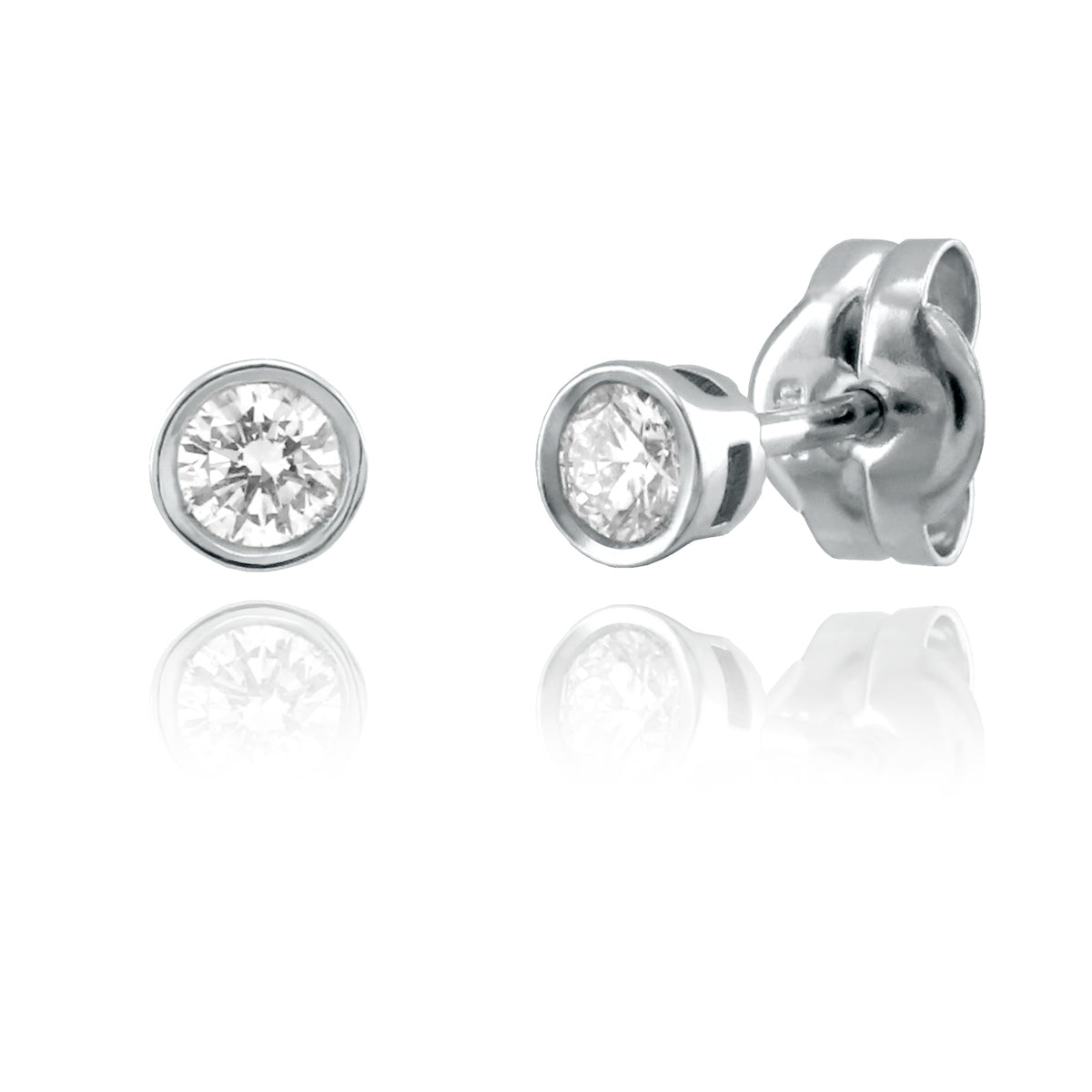 Aros Oro Blanco y Brillantes Bisel AR13275