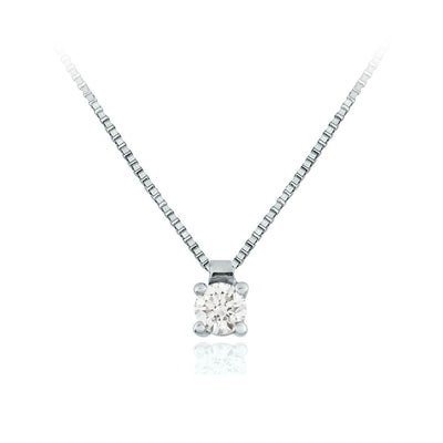 Collar Oro Blanco y Brillante CO-14695
