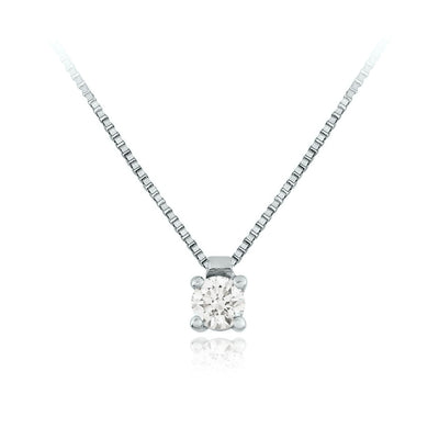 Collar Oro Blanco y Brillante CO-14700