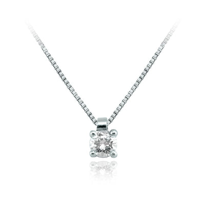 Collar Oro Blanco y Brillante CO-14702
