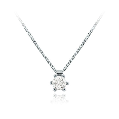 Collar Oro Blanco y Brillante CO-14698