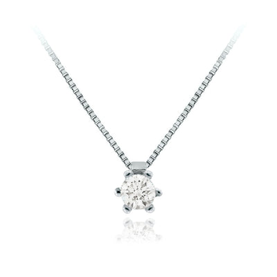 Collar Oro Blanco y Brillante CO-14704
