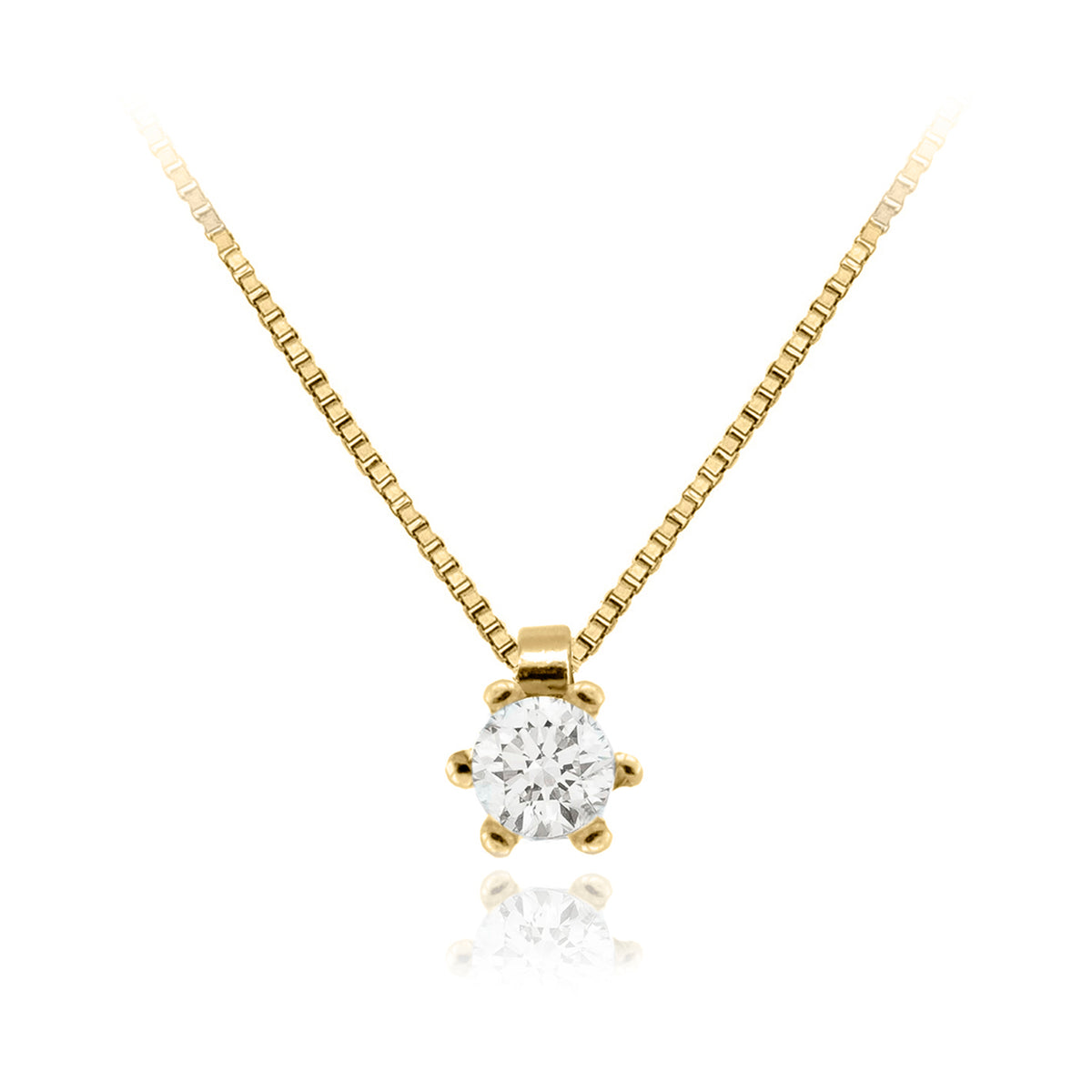 Collar Oro Amarillo y Brillante CO-14706