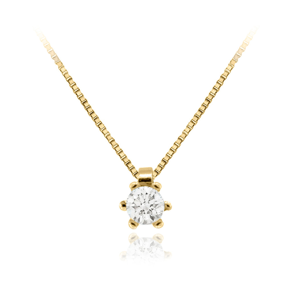 Collar Oro Amarillo y Brillante CO-14706