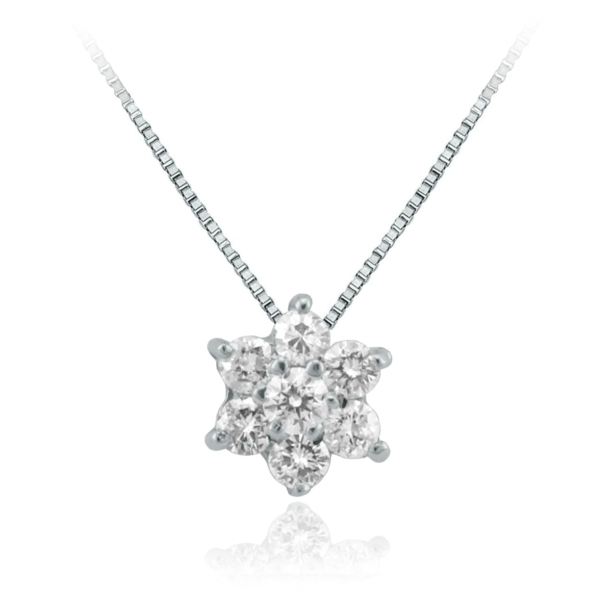 Collar Oro Blanco y Brillantes CO-14707