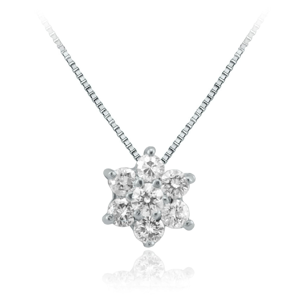 Collar Oro Blanco y Brillantes CO-14707