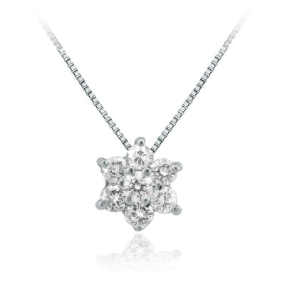 Collar Oro Blanco y Brillantes CO-14707