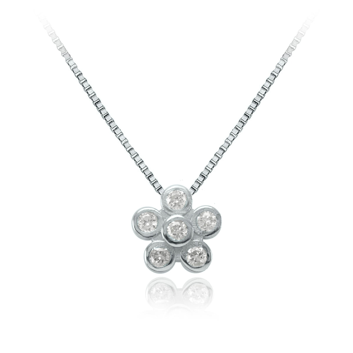 Collar Oro Blanco y Brillantes CO-13789