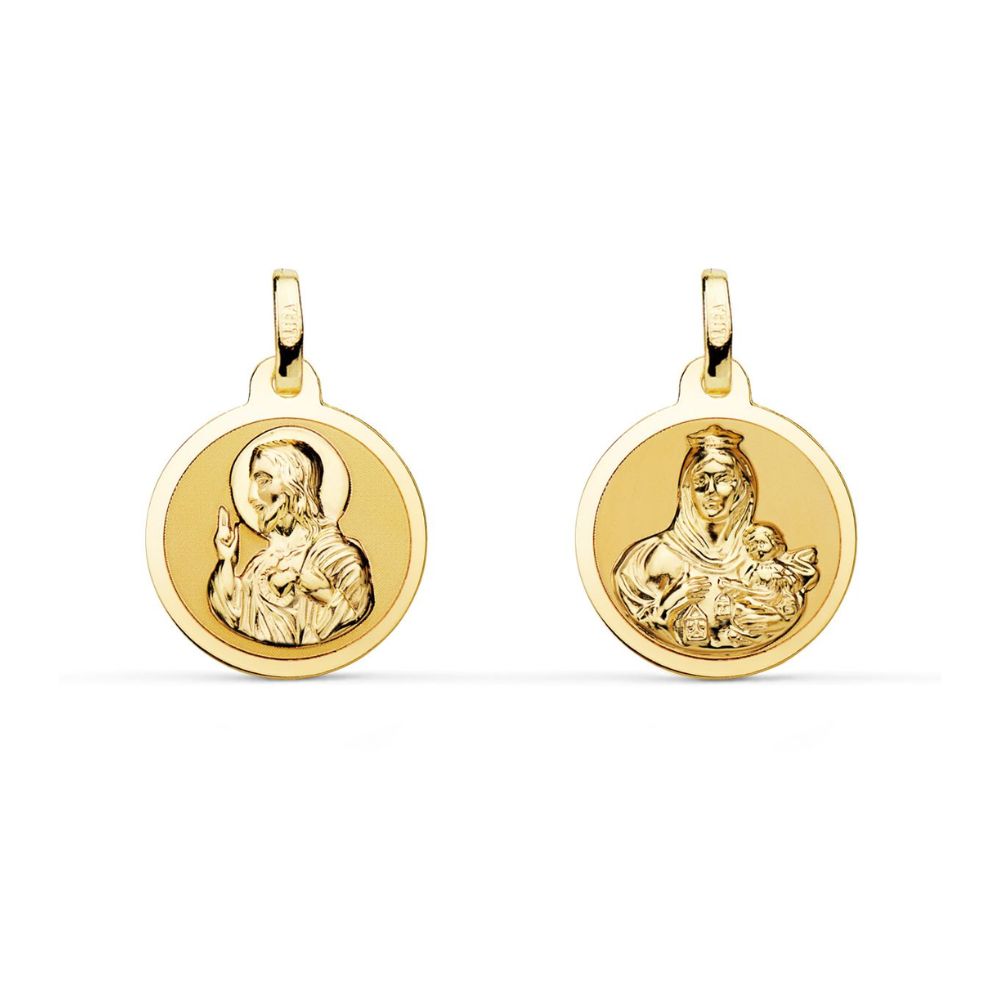 Medalla Oro Amarillo Escapulario ME12729