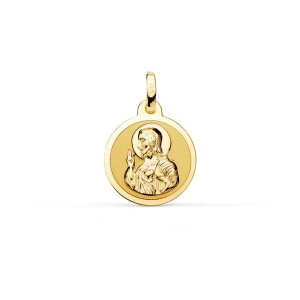 Medalla Oro Amarillo Corazón de Jesús ME12734
