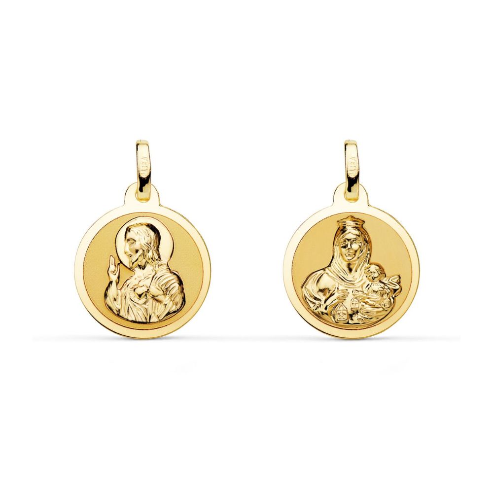 Medalla Oro Amarillo Escapulario ME12736