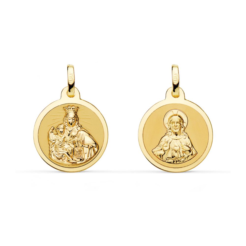Medalla Oro Amarillo Escapulario ME12740