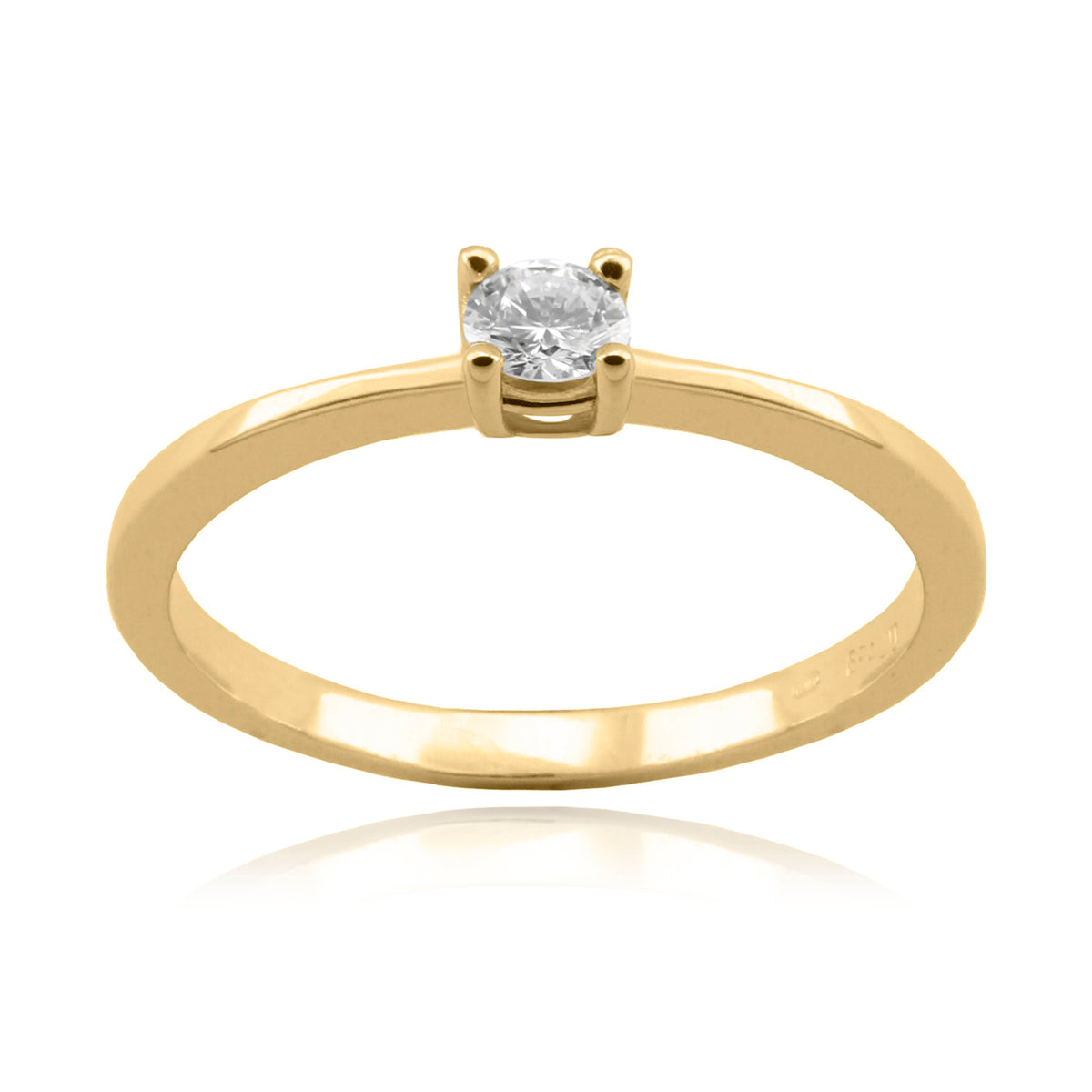 Anillo Oro Amarillo y Brillante AN-14713
