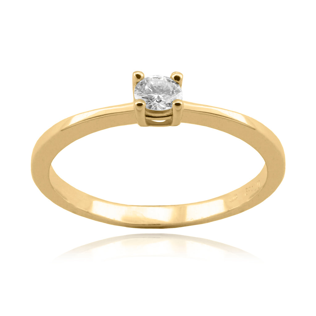 Anillo Oro Amarillo y Brillante AN-14713