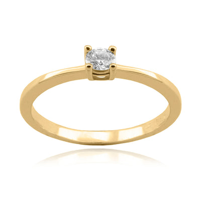 Anillo Oro Amarillo y Brillante AN-14713