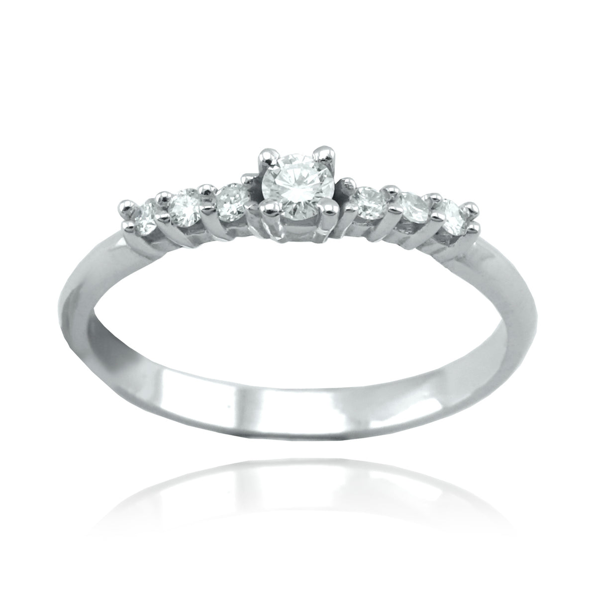 Anillo Oro Blanco y Brillantes AN-14715