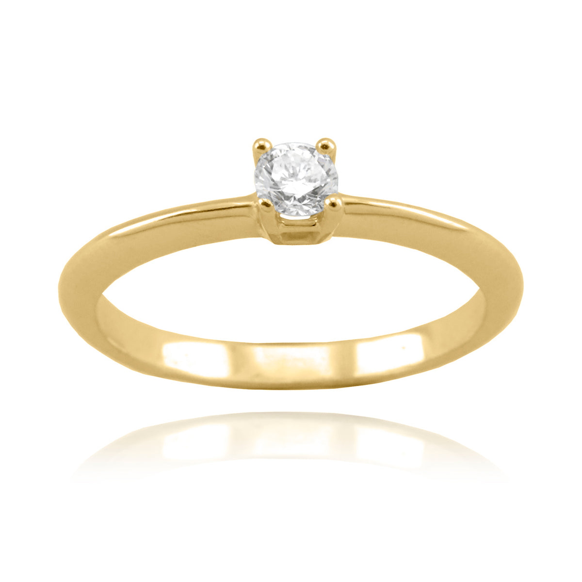 Anillo Oro Amarillo y Brillante AN-14725