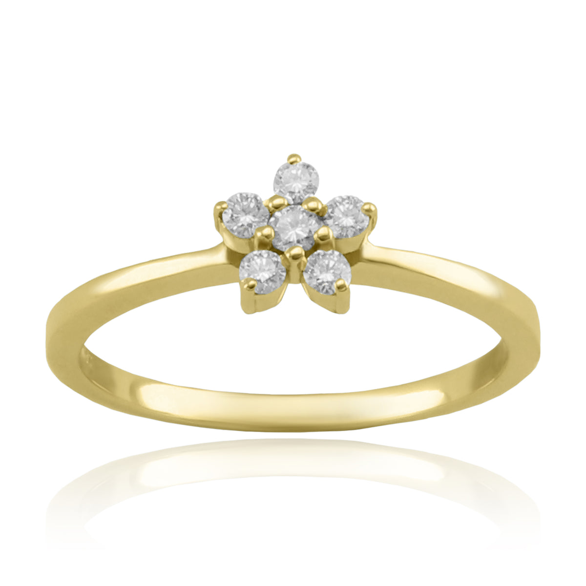 Anillo Oro Amarillo y Brillante AN-14726