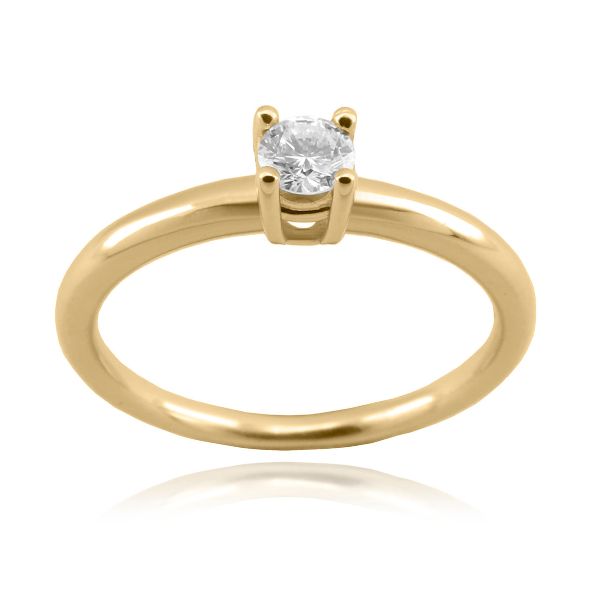 Anillo Oro Amarillo y Brillante AN-14732