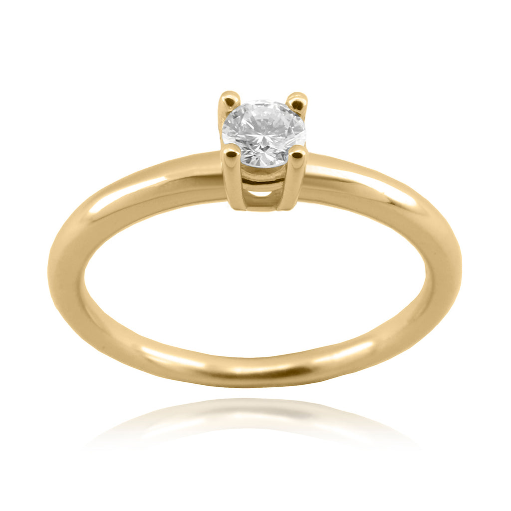 Anillo Oro Amarillo y Brillante AN-14732