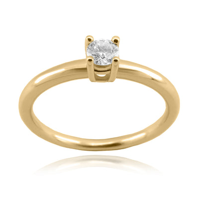 Anillo Oro Amarillo y Brillante AN-14732