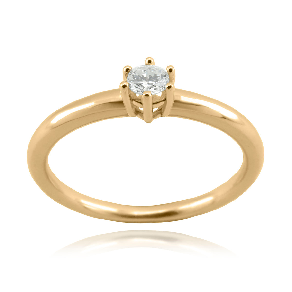 Anillo Oro Amarillo y Brillante AN-14733