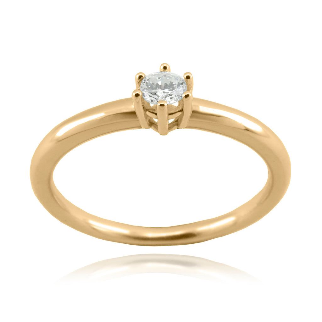 Anillo Oro Amarillo y Brillante AN-14733