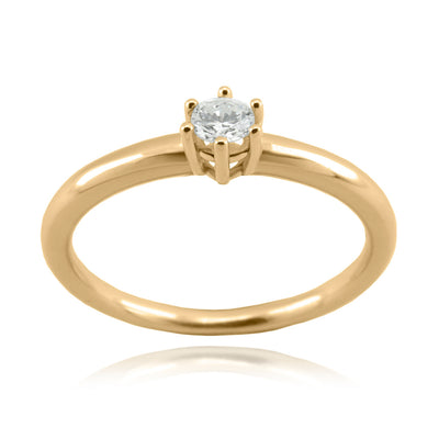 Anillo Oro Amarillo y Brillante AN-14733