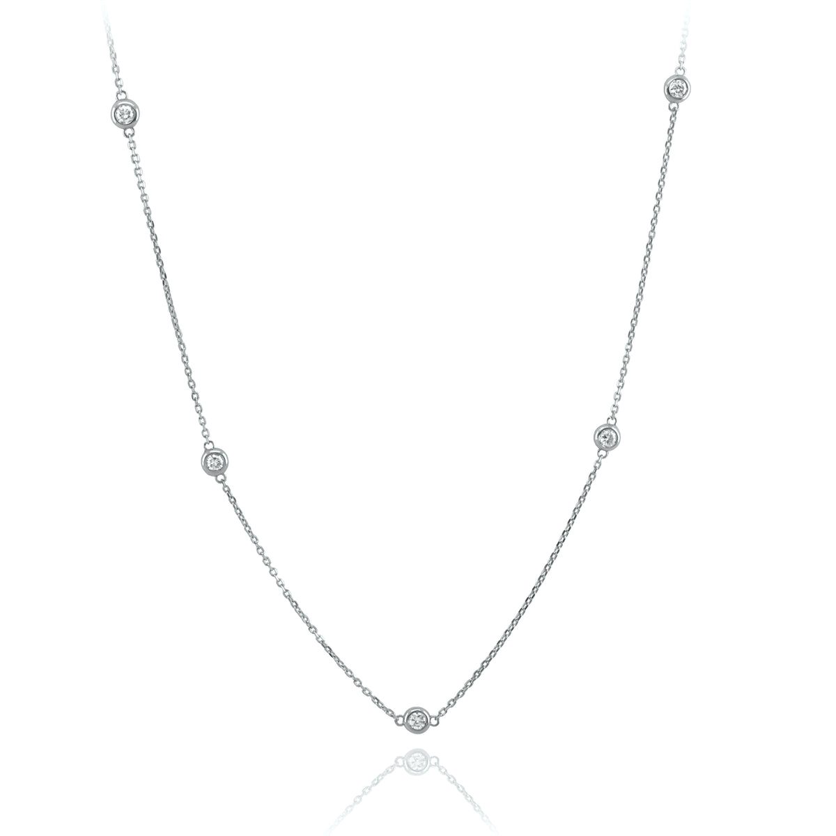 Collar Oro Blanco y Brillantes CO-13800