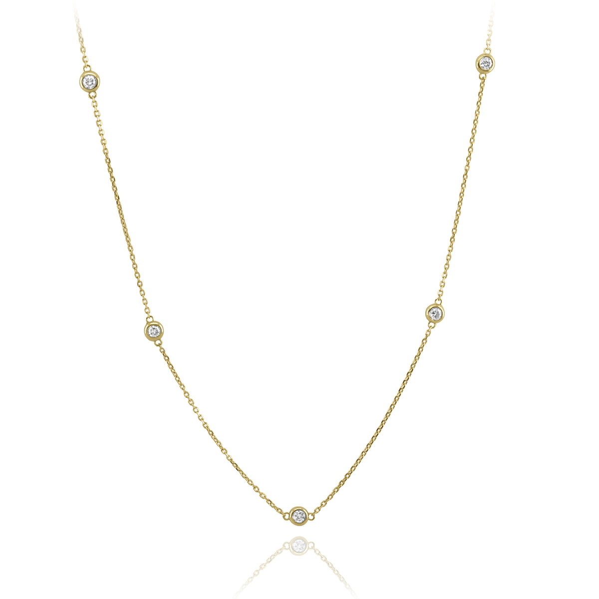 Collar Oro Amarillo y Brillantes CO-13799