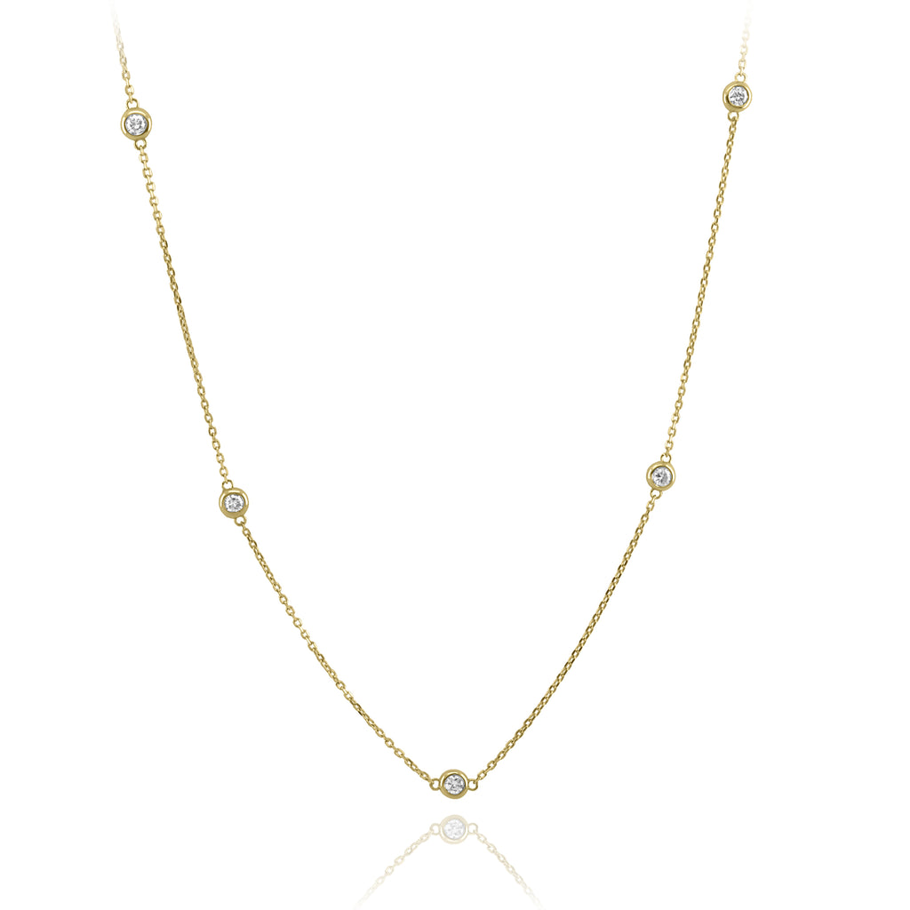 Collar Oro Amarillo y Brillantes CO-13799