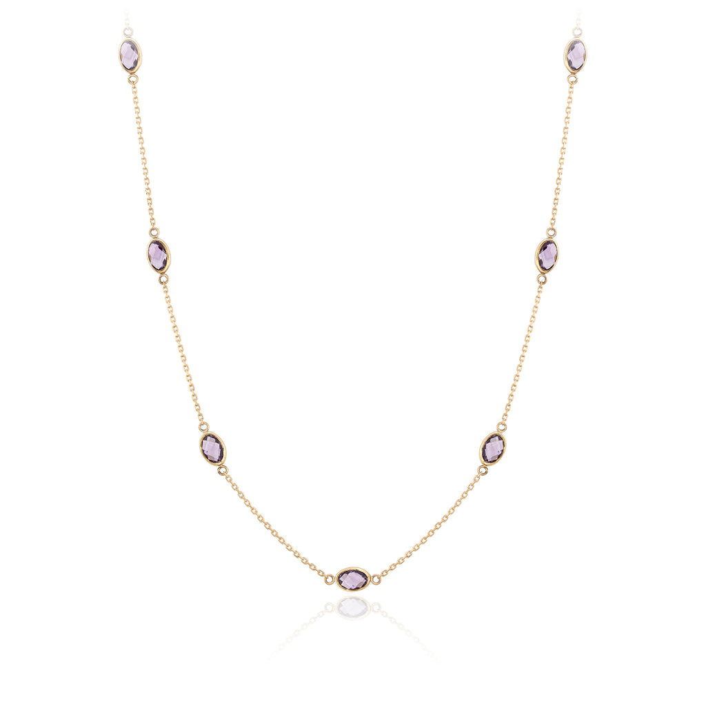 Collar Oro Amarillo y Amatista CO-13801