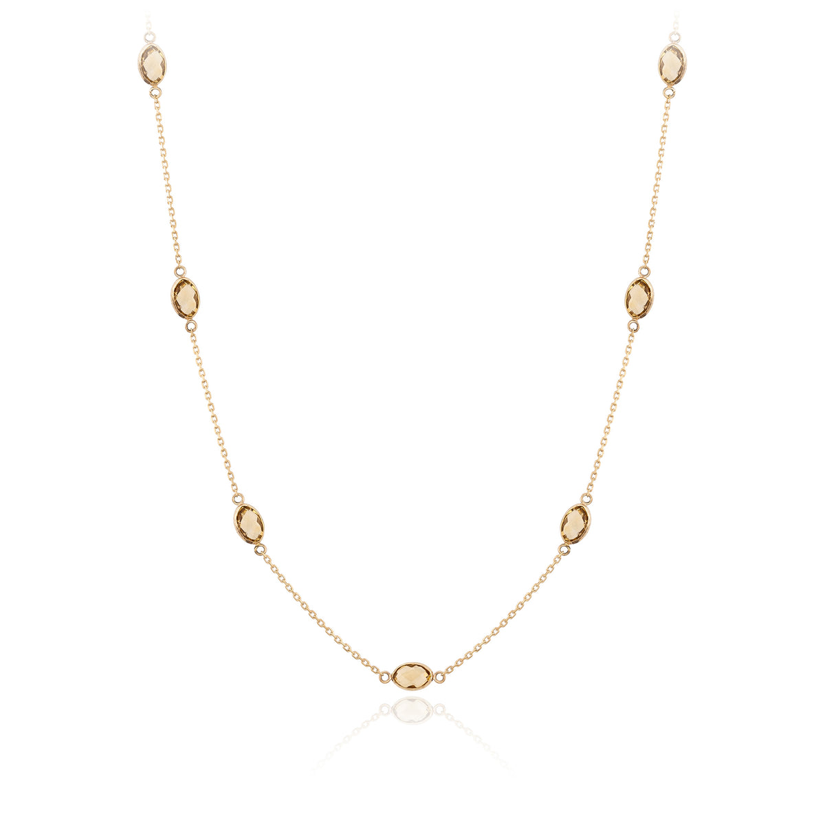 Collar Oro Amarillo y Citrino CO-13803