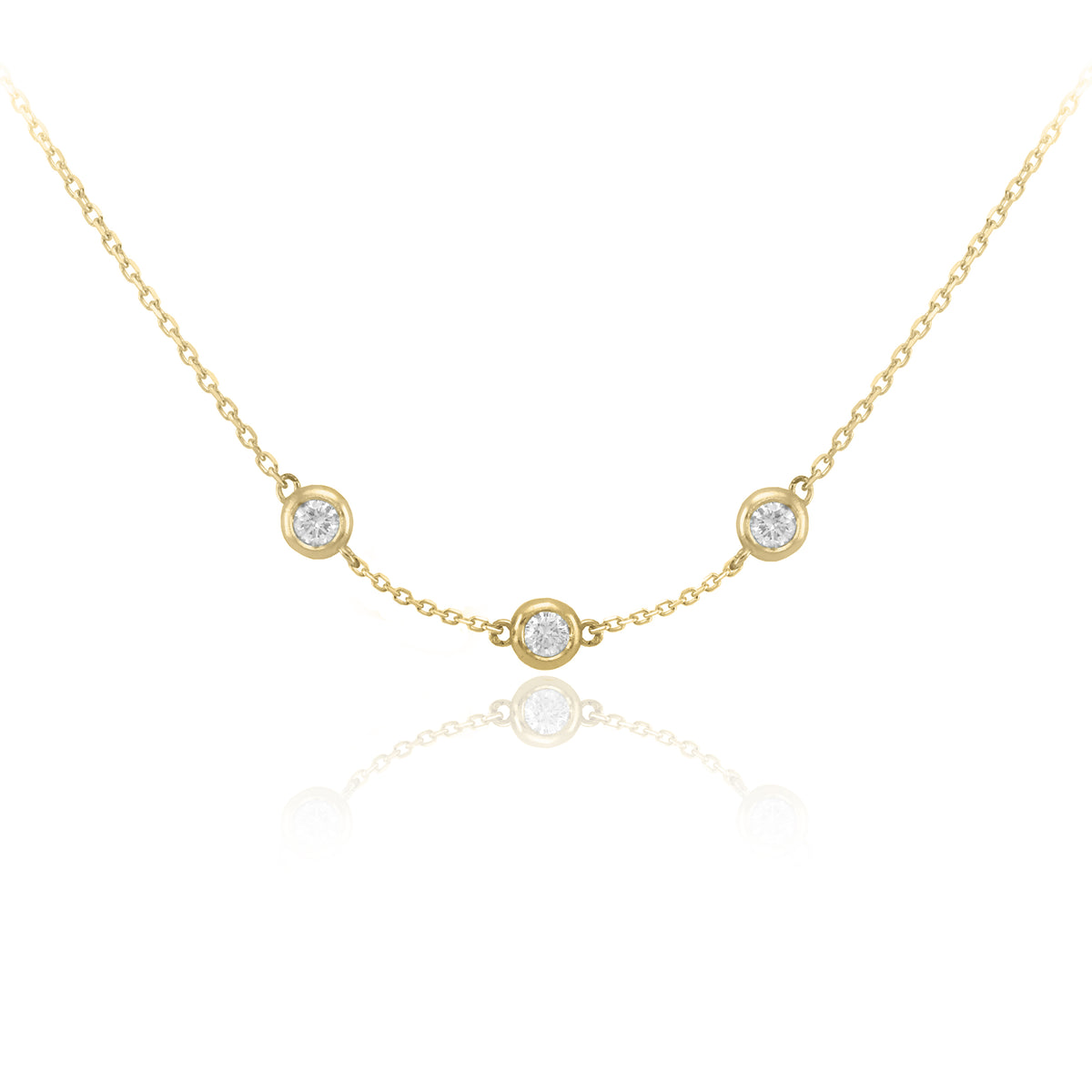 Collar Oro Amarillo y Brillantes CO-14743