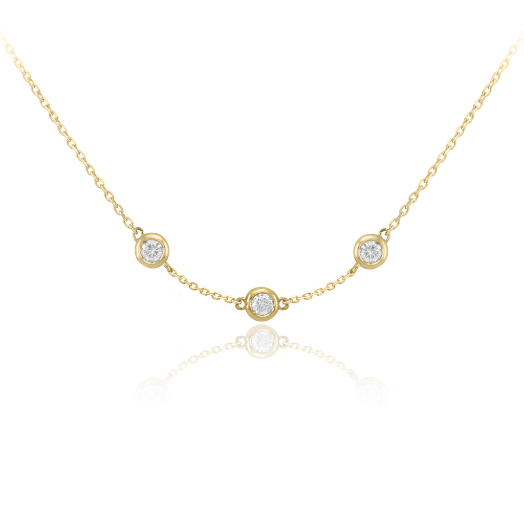 Collar Oro Amarillo y Brillantes CO-14743