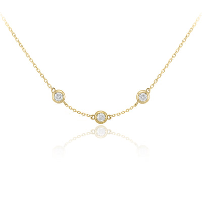 Collar Oro Amarillo y Brillantes CO-14743