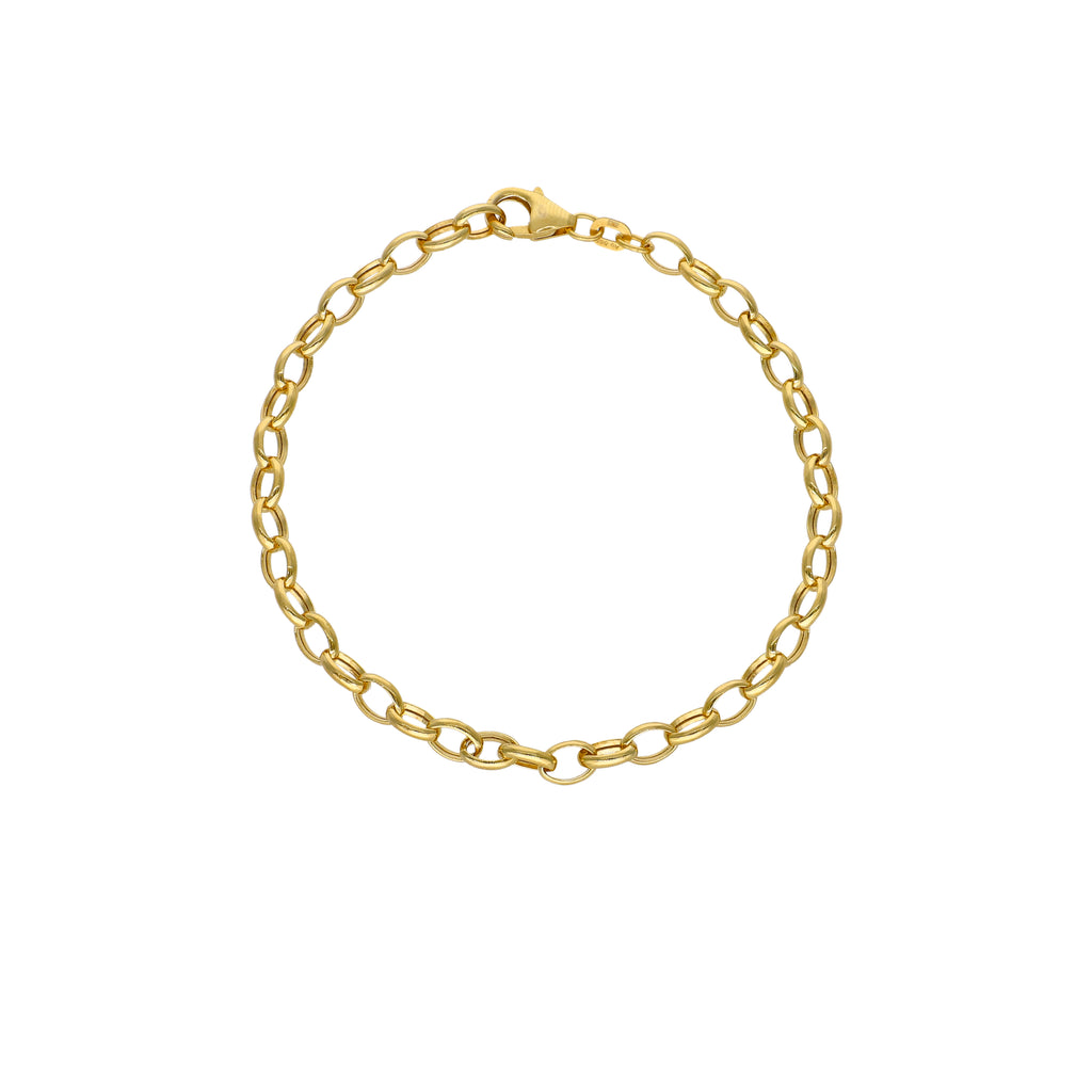 Pulsera Oro Amarillo 14kt Rolo Oval P0056524623190