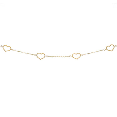 Pulsera Oro Amarillo Corazones PU13122