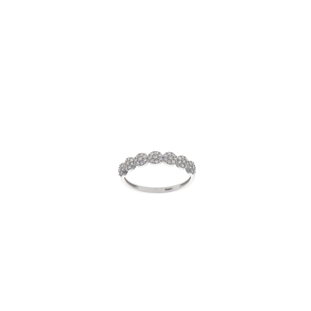 Anillo Oro Blanco y Circones Quintillo Halo AN13126