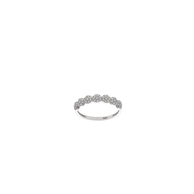 Anillo Oro Blanco y Circones Quintillo Halo AN13126