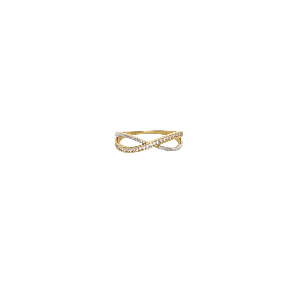 Anillo Oro Amarillo,Rodio y Circones Infinito AN13135