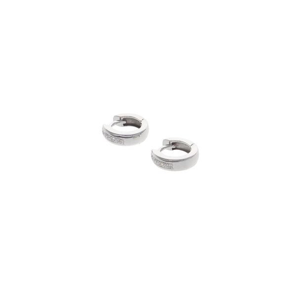 Aros Argolla Oro Blanco Brillantes AR13187