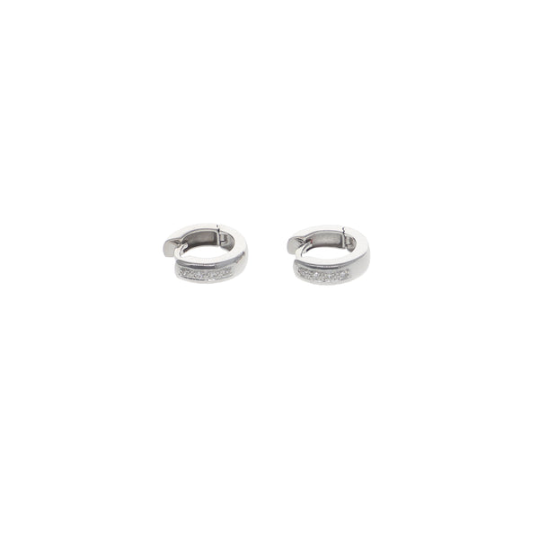 Aros Argolla Oro Blanco Brillantes AR13187